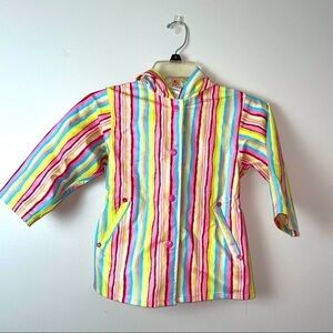 Carter’s Multicolor Striped Hooded Raincoat – Girls 3T